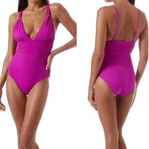 Melissa Odabash Swimsuit, One Piece, color Panarea Viola, Size 4, NWT